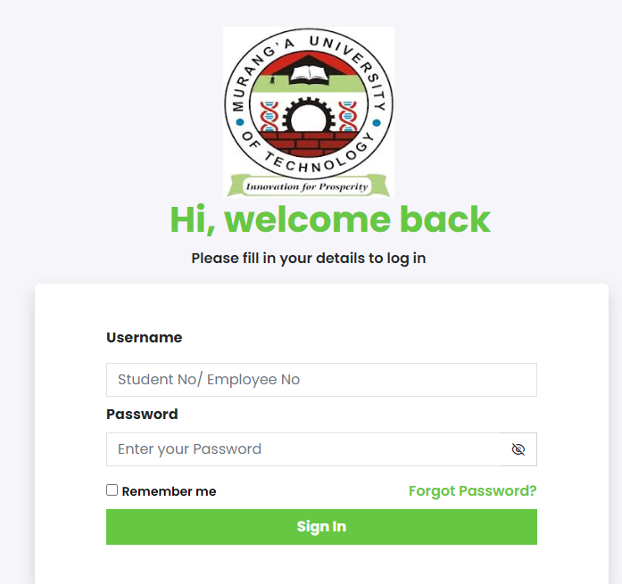 Login to MUT Student Portal | Murang'a University