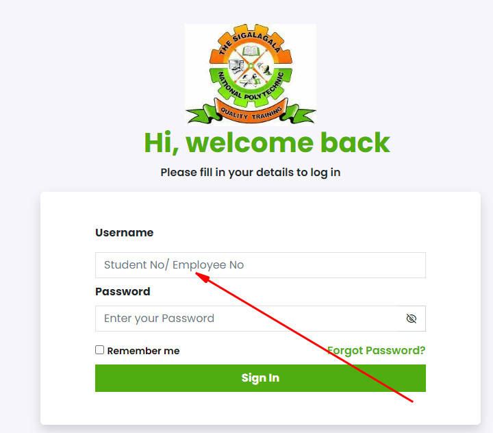 Sigalagala Student Portal Access