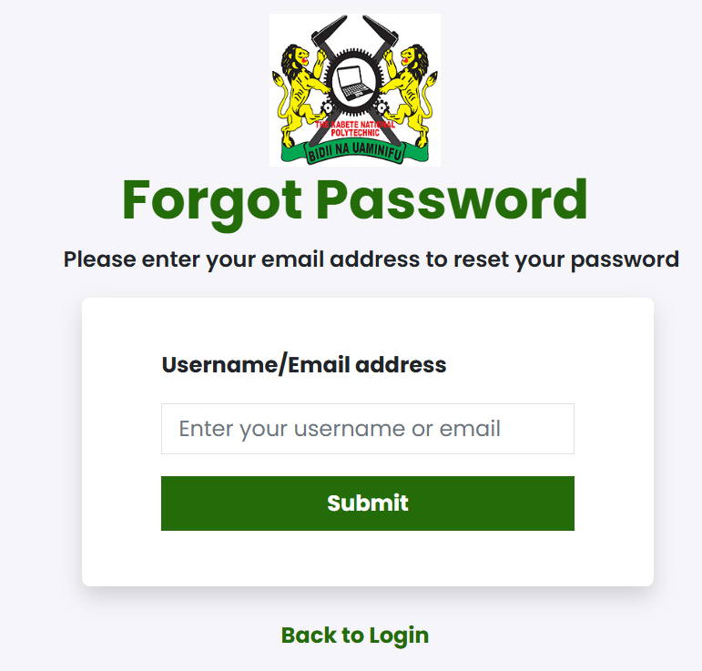 Kabete National Polytechnic Student Portal Guide