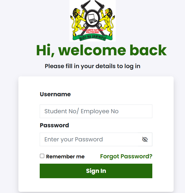 Kabete National Polytechnic Student Portal Guide 2025 | shika.co.ke